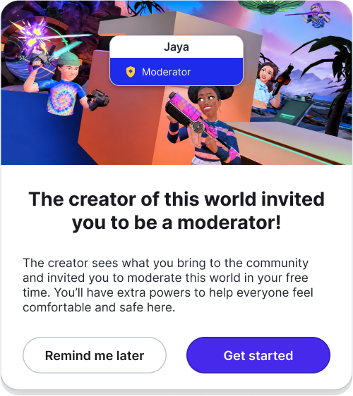 Moderator invitation dialog