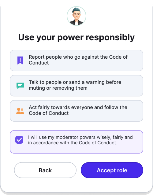 Use your power responsibly dialog