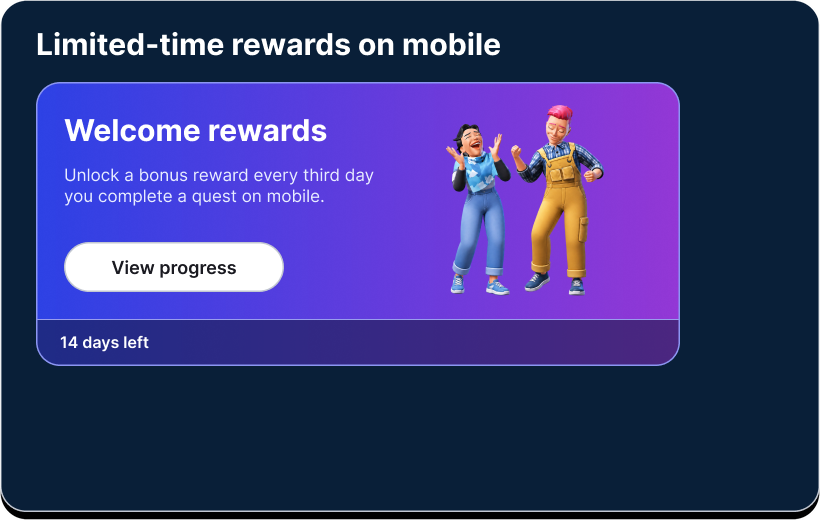Limited-time mobile rewards dialog