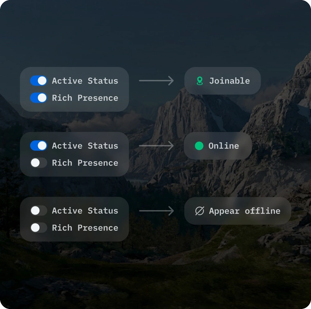 Active status change dialogs