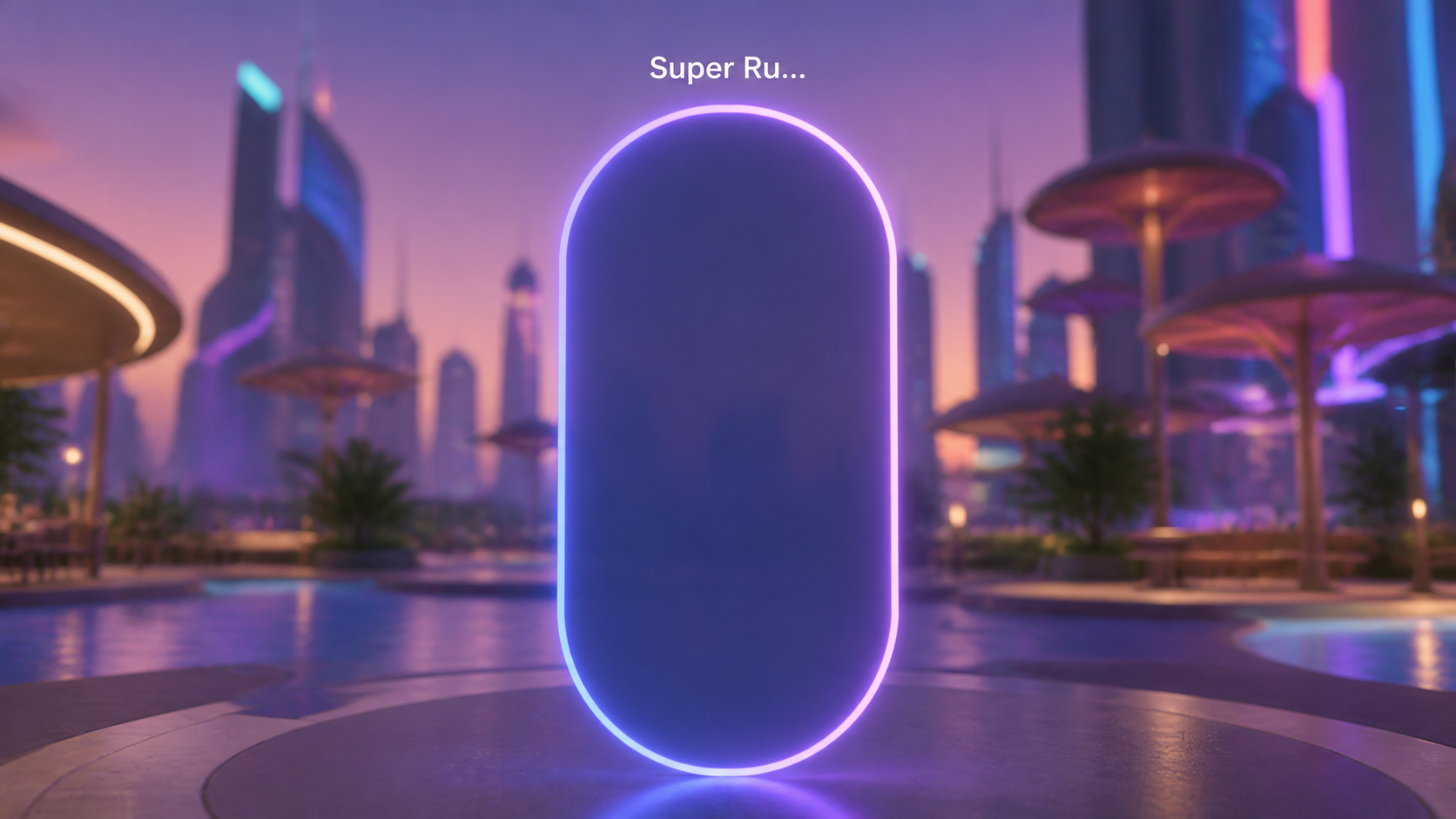 An early portal with no decision information and only the truncated world name Super Ru above it